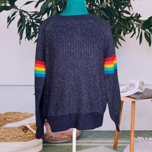 Joules Navy Rainbow Accent Knit Sweater